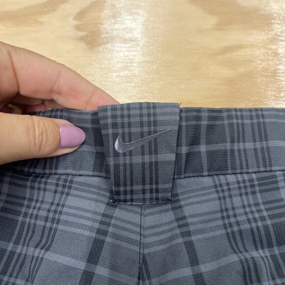 Nike Golf Shorts Mens 36 Gray Plaid Tour Performance Polyester Stretch Athletic - Picture 6 of 14